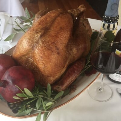 Thanksgiving turkey and wine