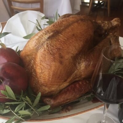 Thanksgiving turkey and wine