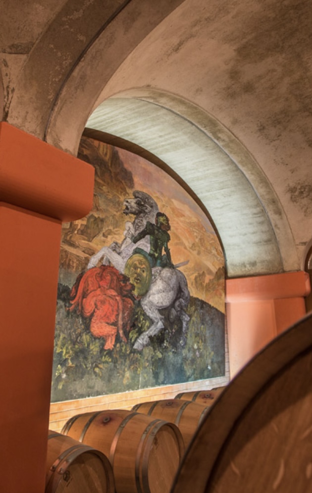 Wine ageing cellar with fresco