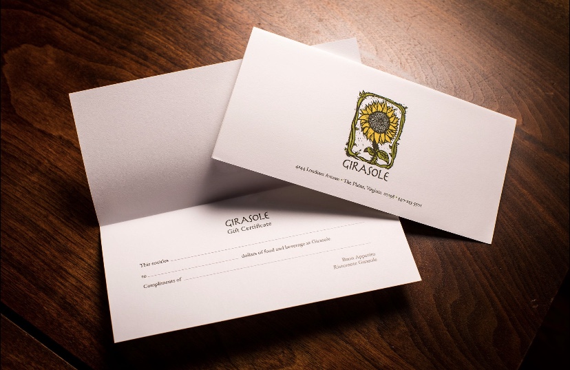 Girasole gift certificate