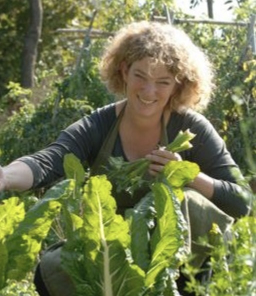 Photo of author Vicky Bennison in the garden