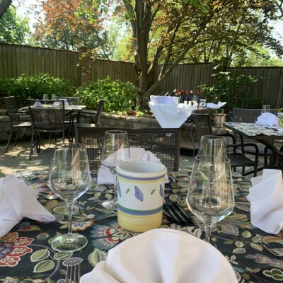 Wine tasting on the patio