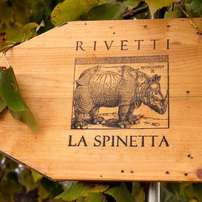 La Spinetta sign among the vines