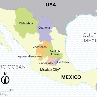Map of Mexico's wine growing regions