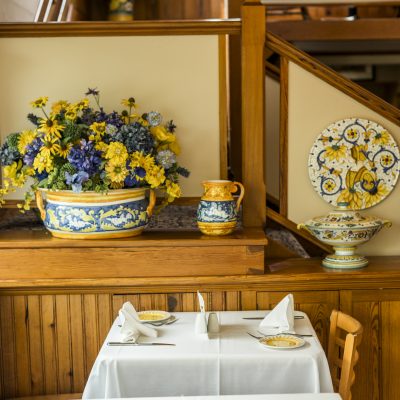 View of tables in main dining room