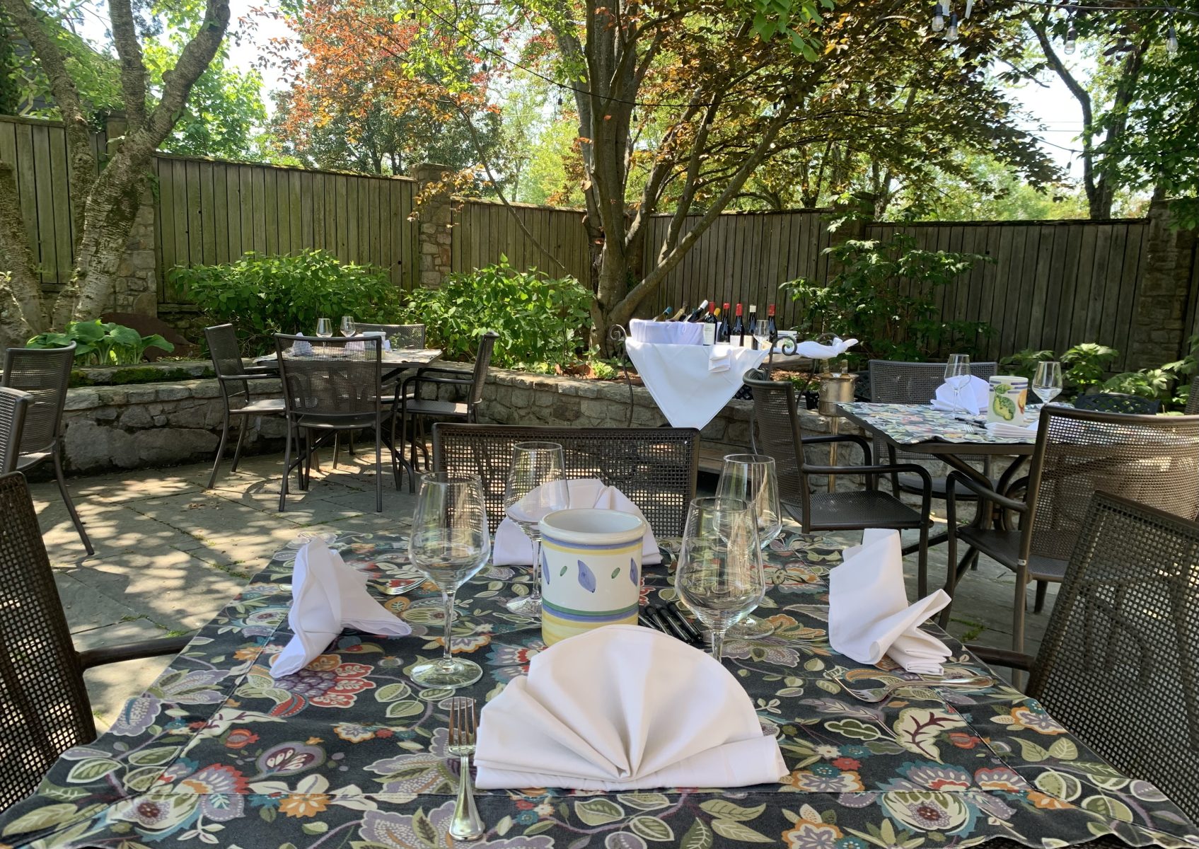 Wine tasting on the patio
