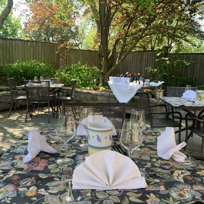 Wine tasting on the patio