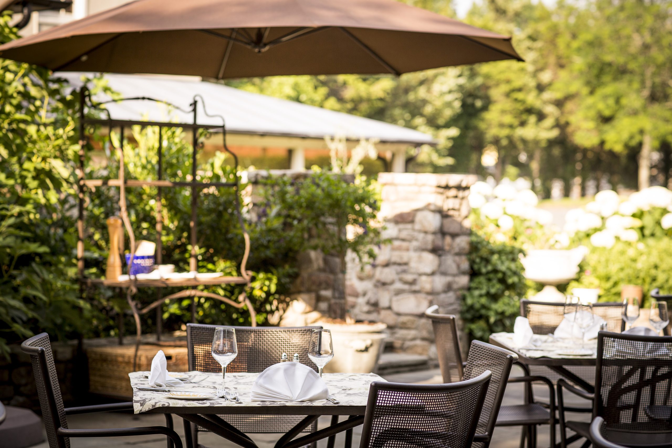 View of patio dining